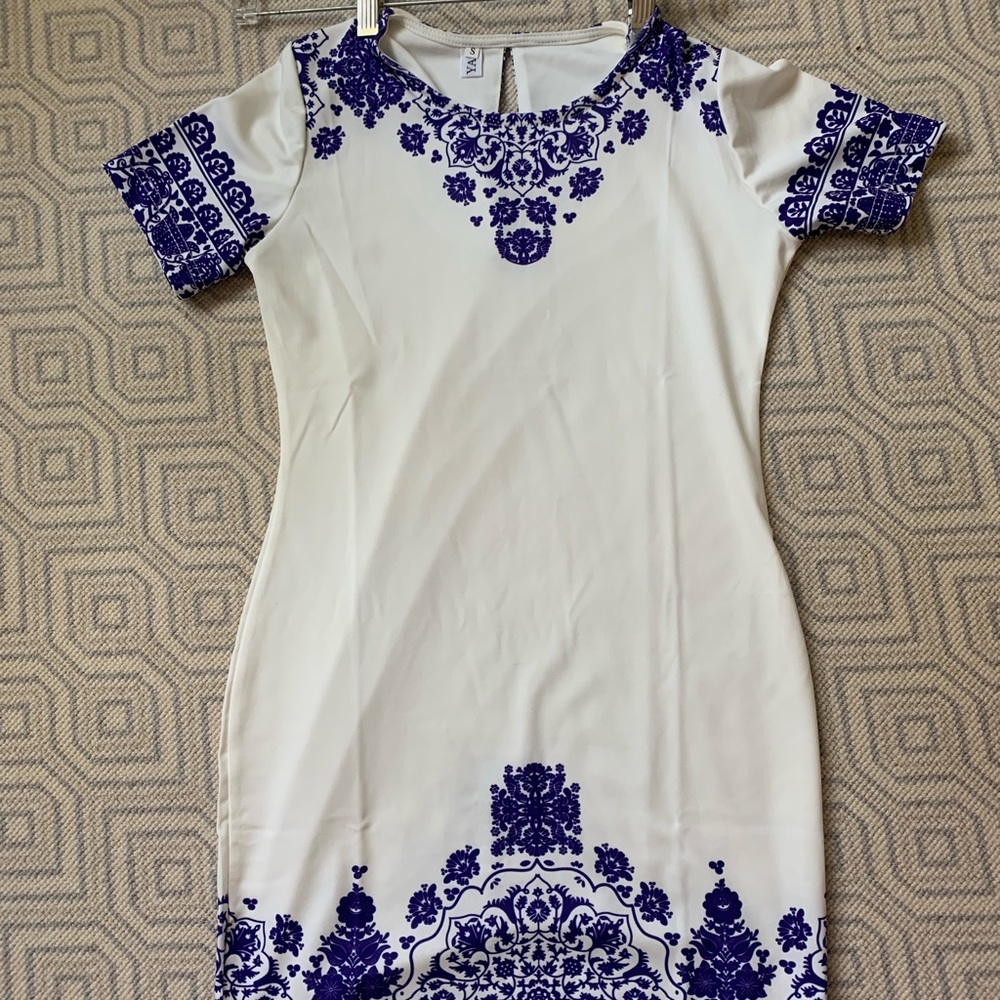 Purple and white dress